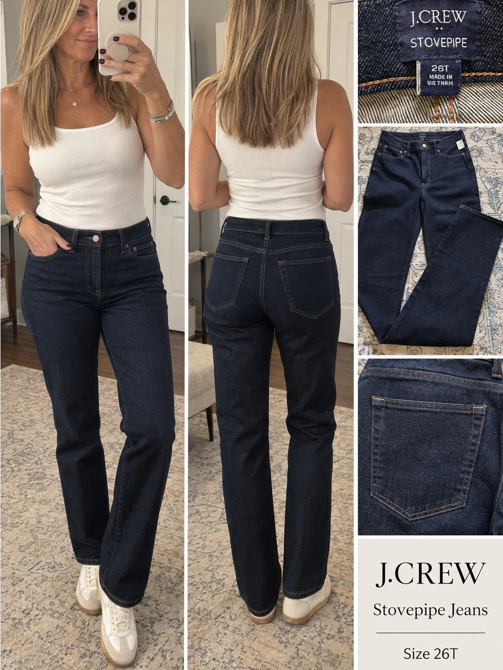 J. Crew Stovepipe Jeans in Dark Indigo
